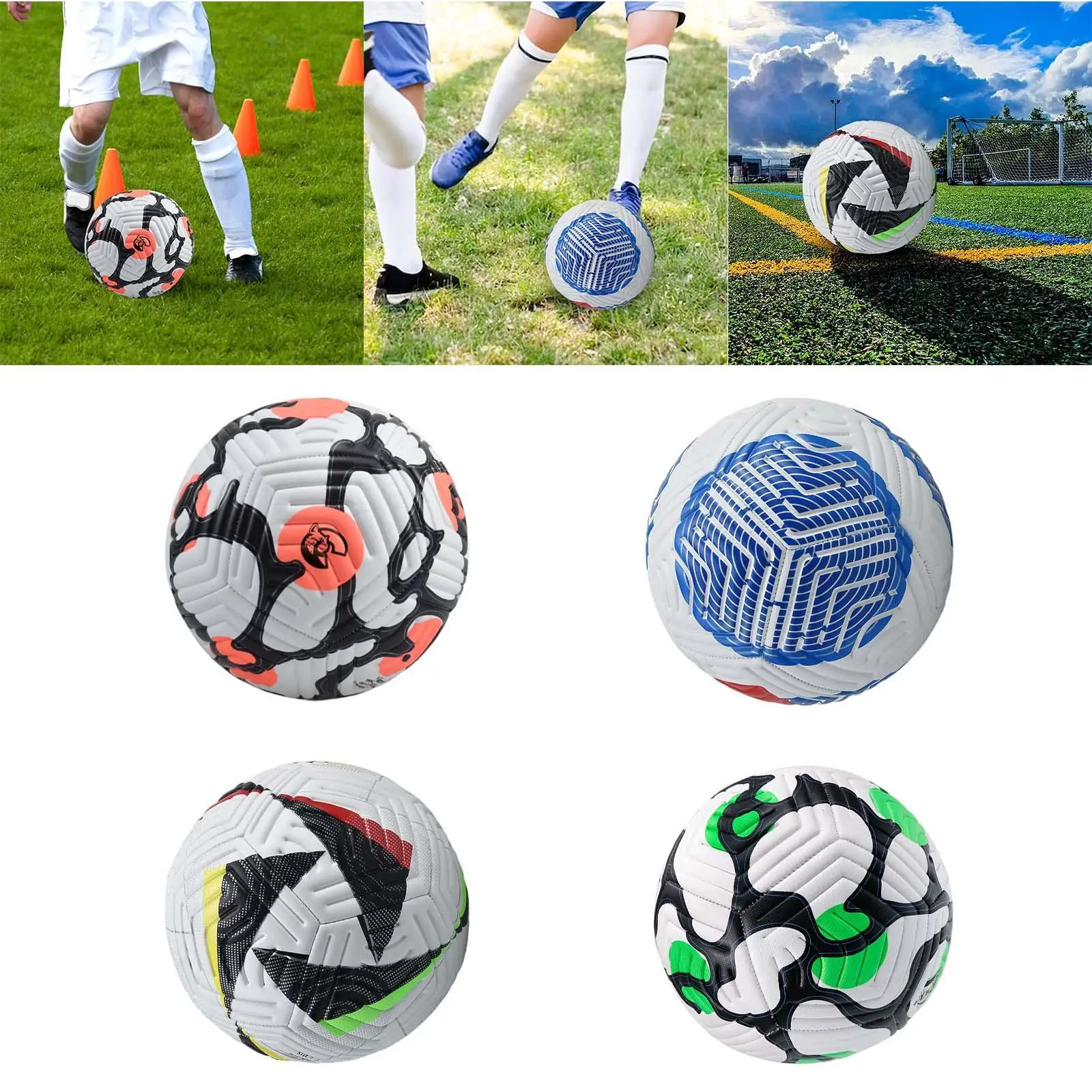 

Soccer Ball Size 5,Football Novelty Patterns Professional Training Ball,Official Match Ball,for Game Club Outdoor Adults Kids