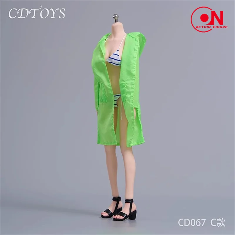 CDTOYS CD067 CD068 1/6 Scale Female Bikini Sunscreen Clothing High Heeled Sandals Set Model Fit 12'' Soldier Action Figure Body