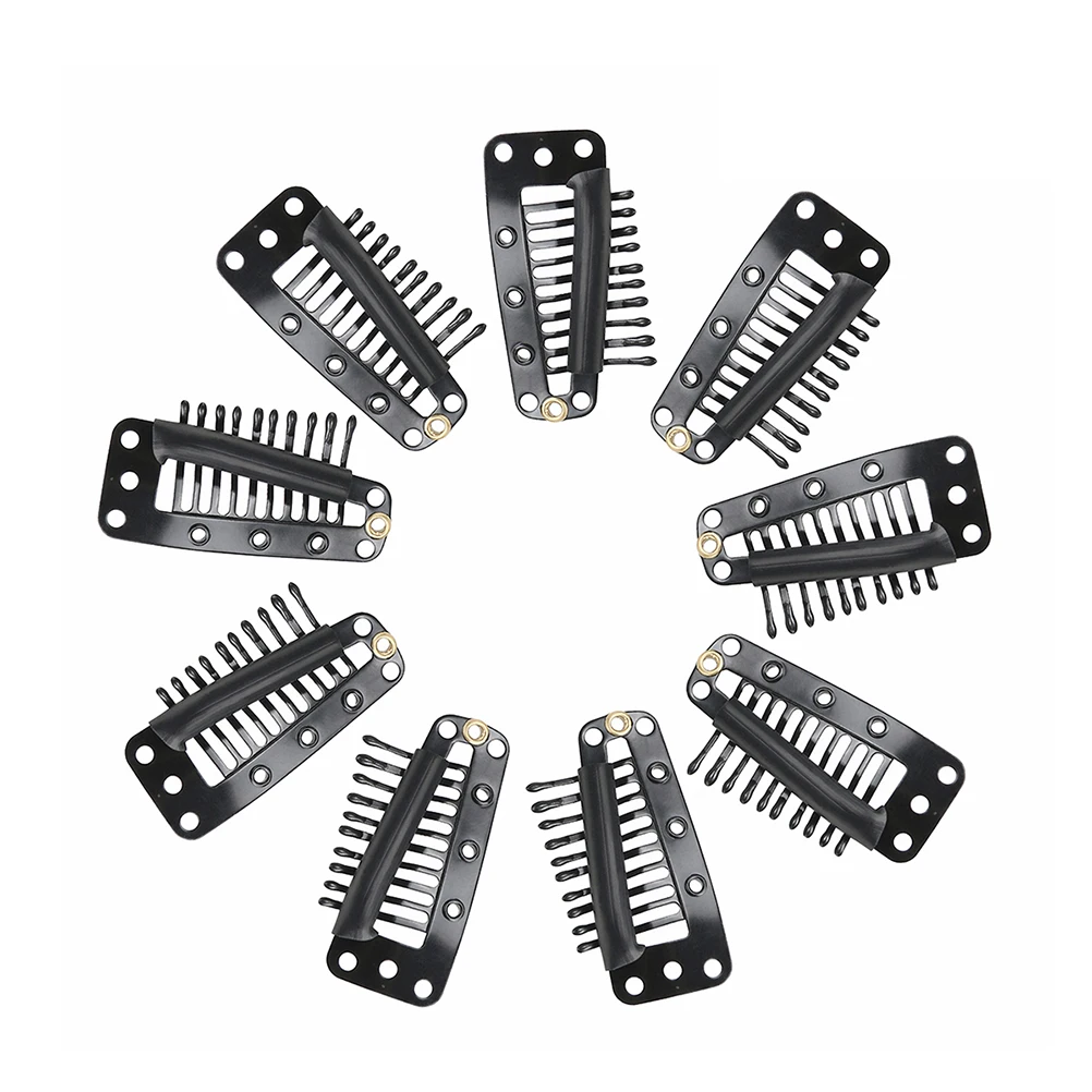 

100Pcs for Hair Extension Real Ponytail Black Barrettes Snap Comb Fashion Accessories Hair Tools Styling