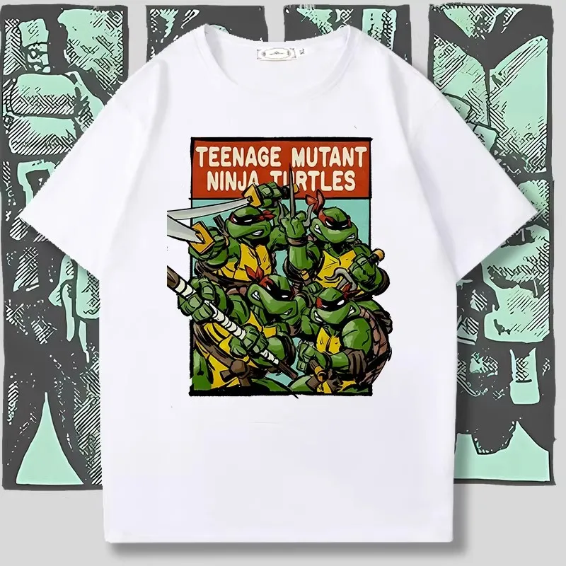 Nickelodeon Ninja Turtles Sommer Kinder Kurzarm-Cartoon-Freizeit-Baumwoll-T-Shirt für Jungen und Mädchen (Erwachsenengröße)