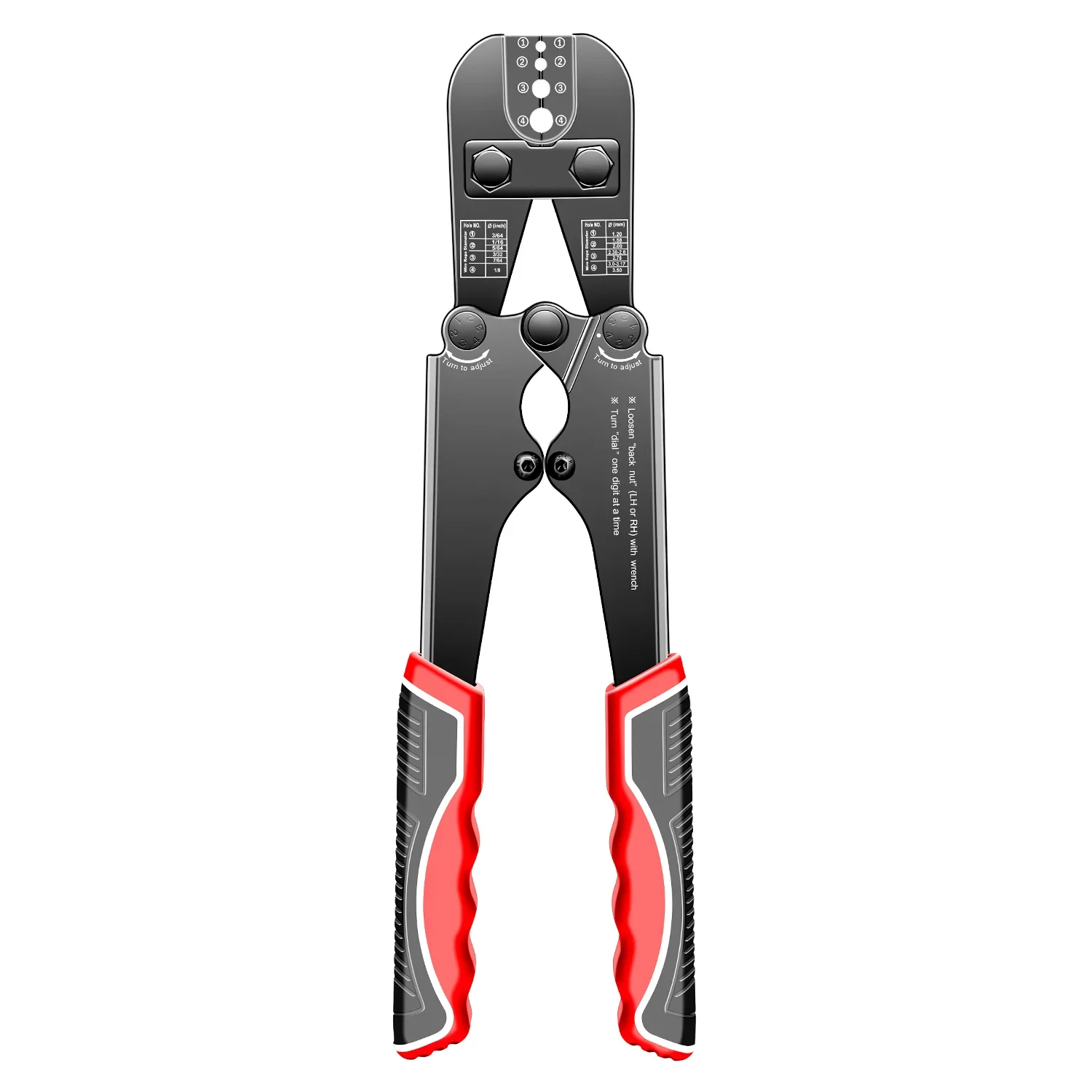 SJ-1235C Wire Rope Swaging Crimping Tool 3/64-1/8 in Aluminum Ferrule Steel Cable Railing Deck Fence Fishing Clothesline DIY