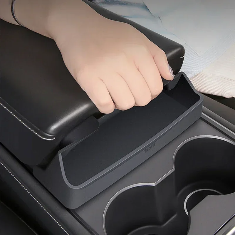 Center Console Armrest Storage Box For Tesla Model 3 Model Y Card Key Phone Glasses Organizer Case Auto Interior Accessories