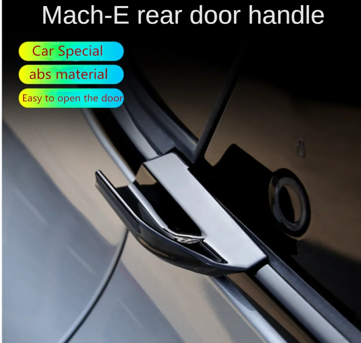 2PCS Rear Door Handle for Ford Mustang Mach-E Protective Cover Sticker Convenient Decorative Original Modification Accessories
