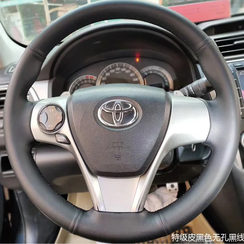 

Car Steering Wheel Cover for Toyota Camry 2012-2014 Venza 2013-2015 Hand Stitched non-slip Genuine Leather car accessories