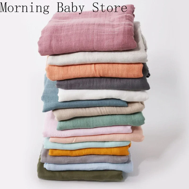 120*120cm Muslin Bamboo Baby Blanket Soft 2 Layers Newborn Swaddle Wrap Bath Towel Blanket Infant Sleepsack Stroller Cover 0-36M