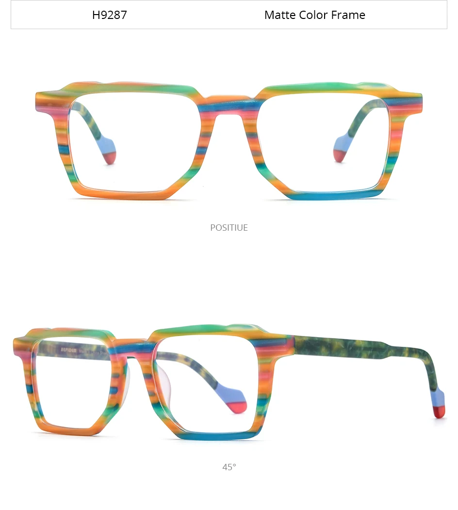 HEPIDEM Multi-Acetat-Brillengestell, Herren- und Damenmodell, Markendesign, quadratische Brille, japanische Handarbeit, Johnny Depp-Brille, 9269 – Detail 6