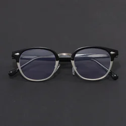 VIVIBEE Retro Semi-rimless Blue Light Blocking Glasses Men's Computer Anti Screen Filter Eyeglasses Gaming Women Square Eyewear