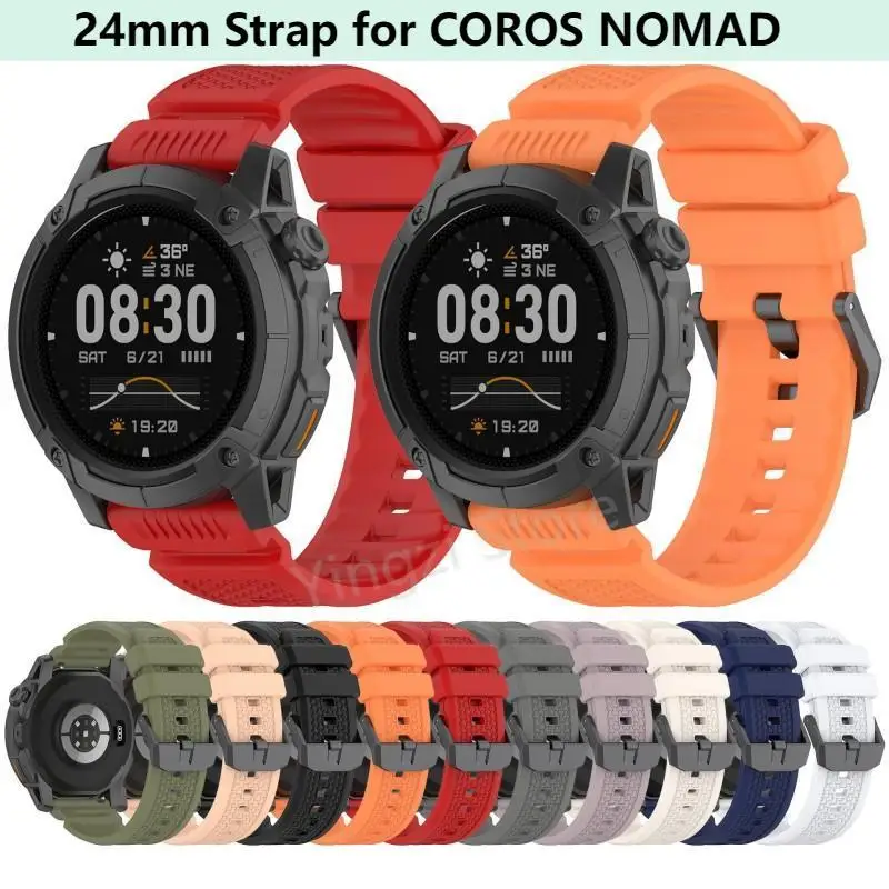 

Silicone Strap for COROS NOMAD Smartwatch 24mm Width Bracelet Sport Watch Replacement Wristband for Coros Nomad Band Accessories