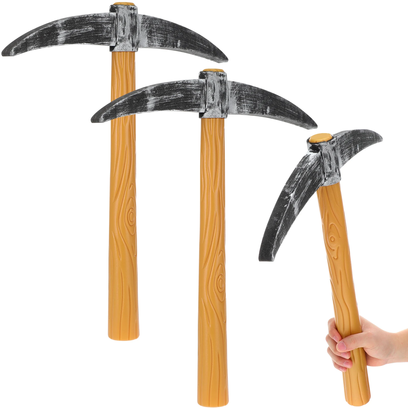 

3pcs Pickaxe Creative Plastic Sponge Simulation Design Party Performance Fancy Dress Festival Photo Booth Decoration Fake