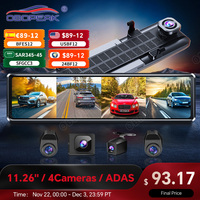 OBDPEAK 4K Dash Cam A8 4-Channel Record 1080P ADAS BSD Car DVR WIFI APP Rear View Mirror Auto Video Camera Ultra HD 24H Parking