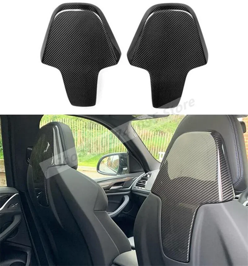 2PCS Dry Carbon Fiber Interior Seat Back Shell Cover For BMW X3M X4M X5 M2 M2C F80 M3 M4 F82 F83 F87 M8 F91 F97 F98 G42 G80 G82