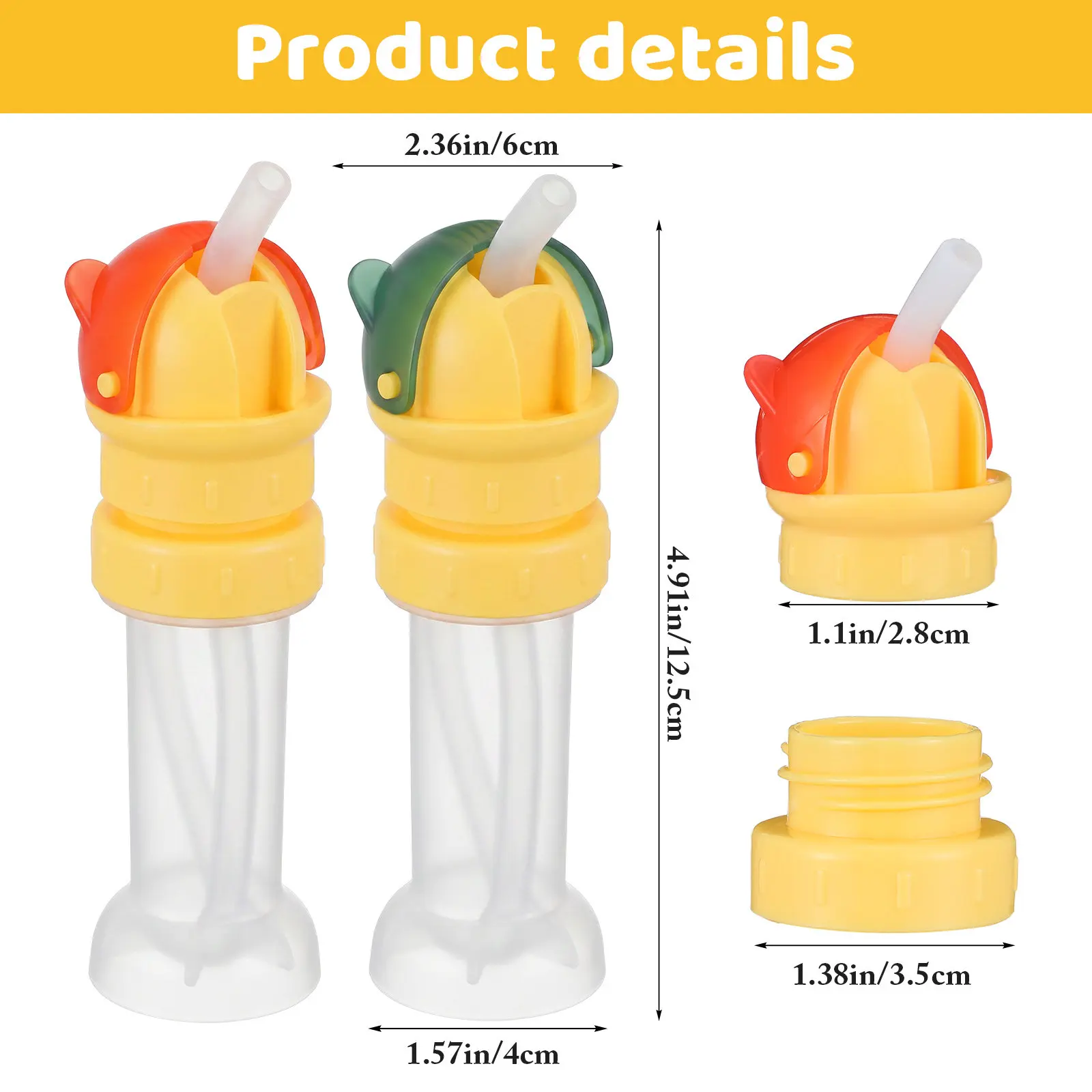2Pcs Anti Choking Water Bottle Caps for Spillproof Small Straw Lid Travel Storage Bottle Cover Portable Small Lid