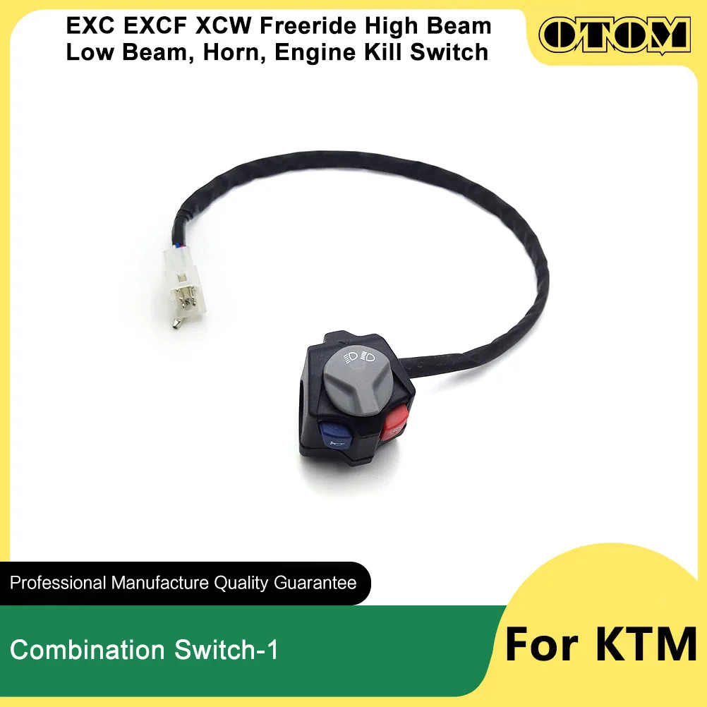

OTOM 2023 Motorcycle Headlight Horn Engine Stop Kill Button High and Low Beam Multifunction Switch For KTM XCW EXC EXCF Freeride