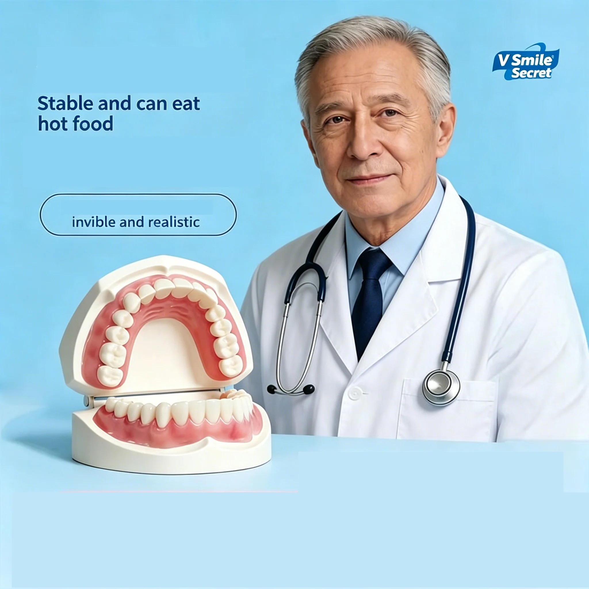 

2ND Dentures For Women Men User Friendly Natural Safe Professional False Teeth Easy And Convenient Denture Modification Kit