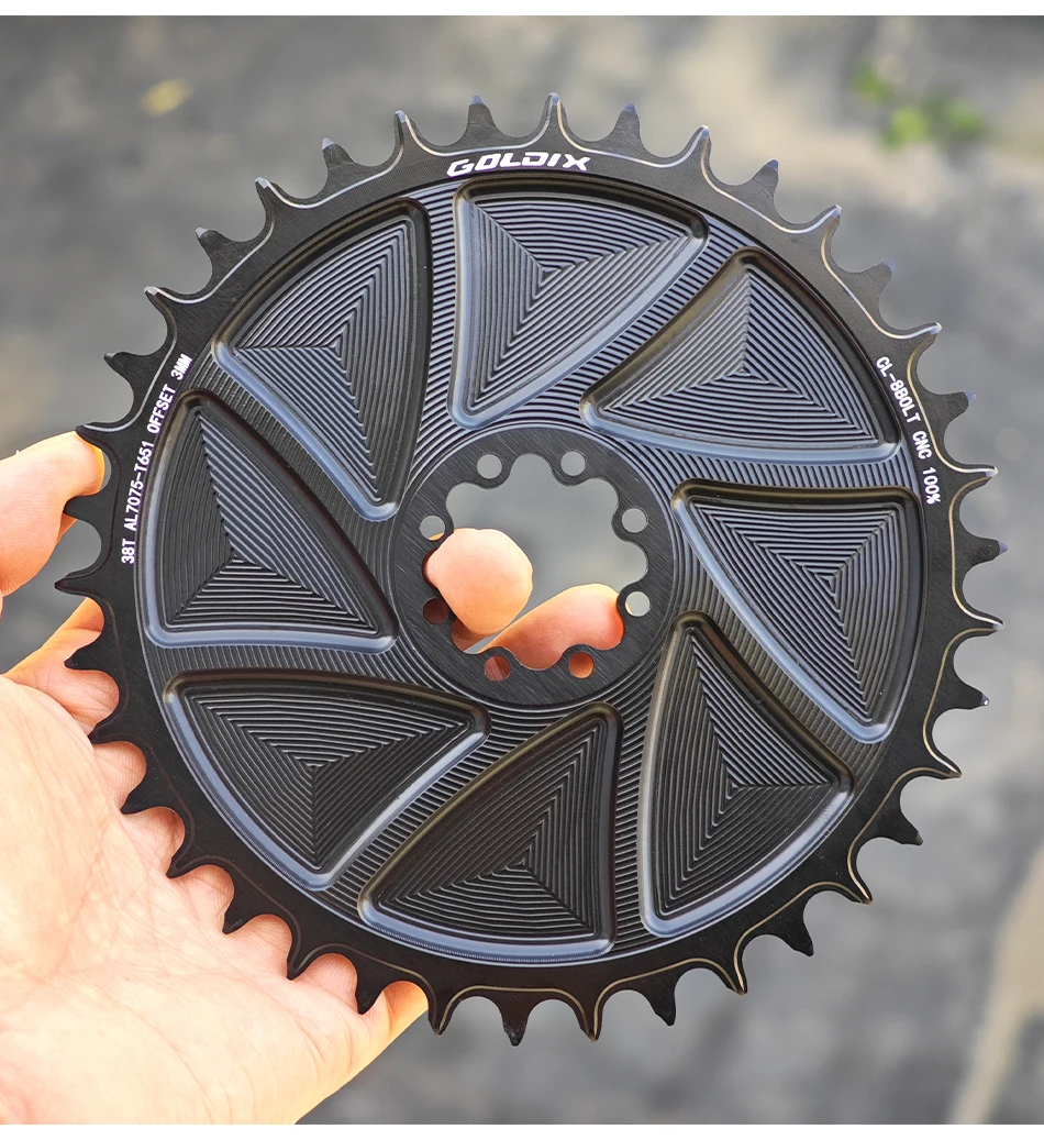 GOLDIX 8-Loch-Direct-Mount-AERO-Fahrradkettenblatt, schmal-breit, CNC-gefrästes Aluminium-Kettenrad für Rennrad- und MTB-Kurbelgarnituren – Detail 15