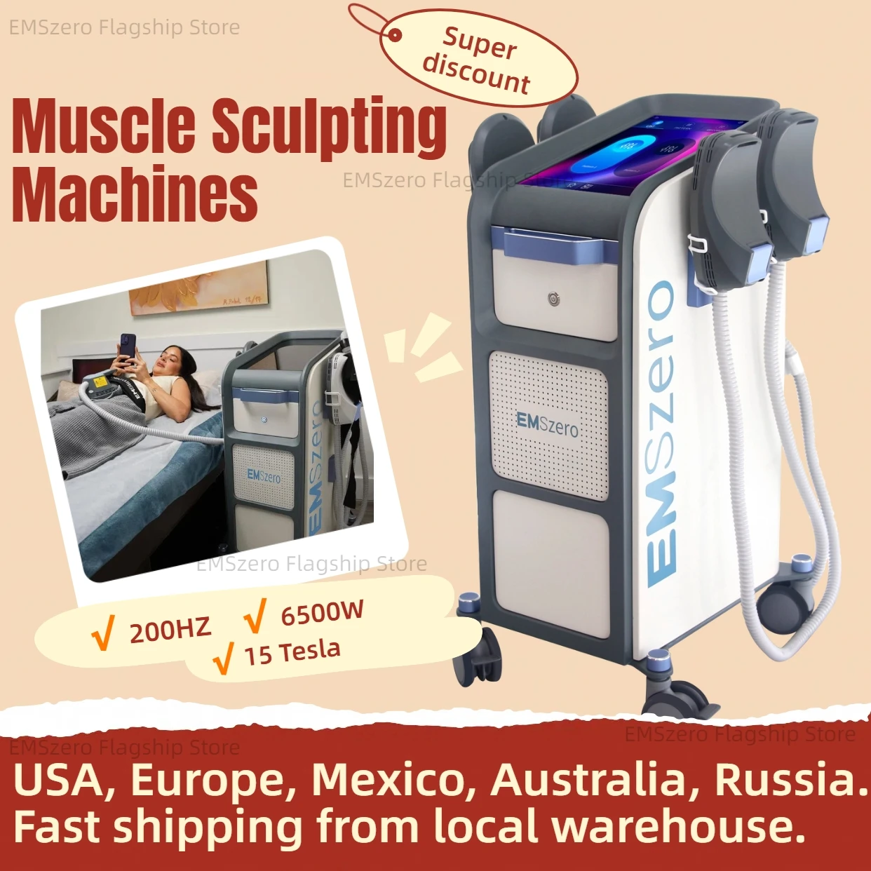 Machine de remodelage du corps EMSzero NEO RF EMS, sculpte, élimine les graisses, amincissant HIEMT, ne fait pas saillie