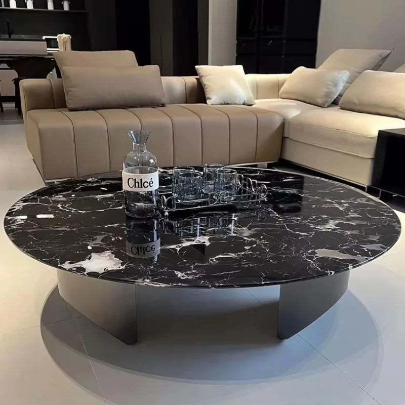 

Luxury Marbles Coffee Tables Black European Style Nordic Salon Coffee Tables Living Room Apartment Stoliki Kawowe Furniture Home