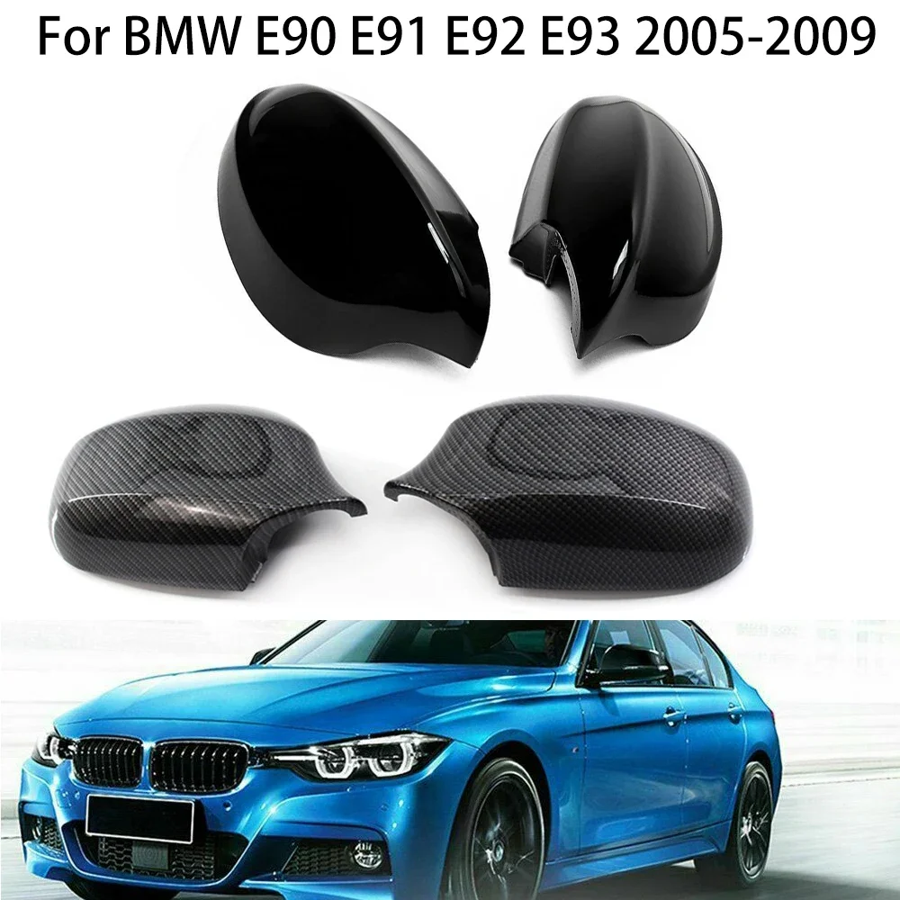 

Car Rearview Side Mirror Covers Caps For BMW E90 E91 2005-2007 E92 E93 2006-2009 M3 Style E80 E81 E87 ABS Carbon Fiber