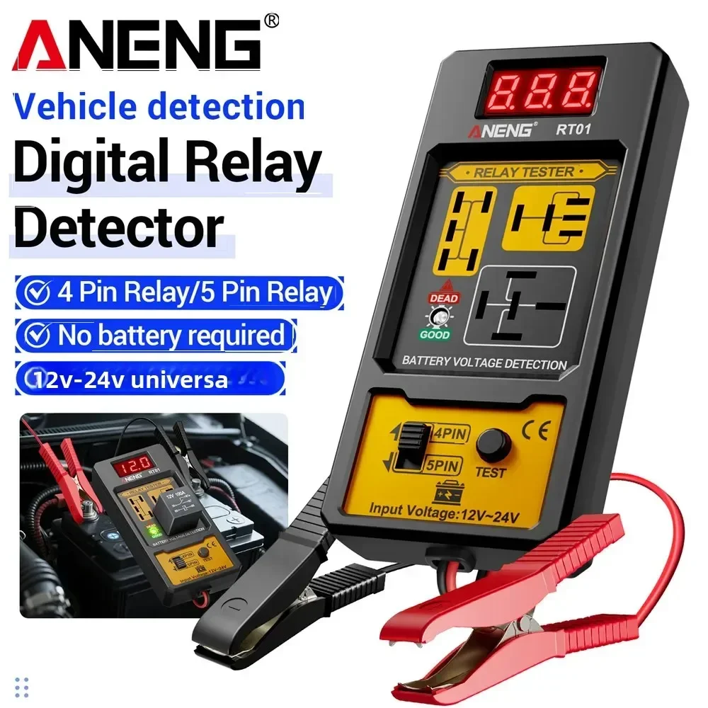 

ANENG Mini Automotive Relay Tester Detection11-25V Voltage Car Battery Voltage Tester Check LED Indicator Light Diagnostic Relay