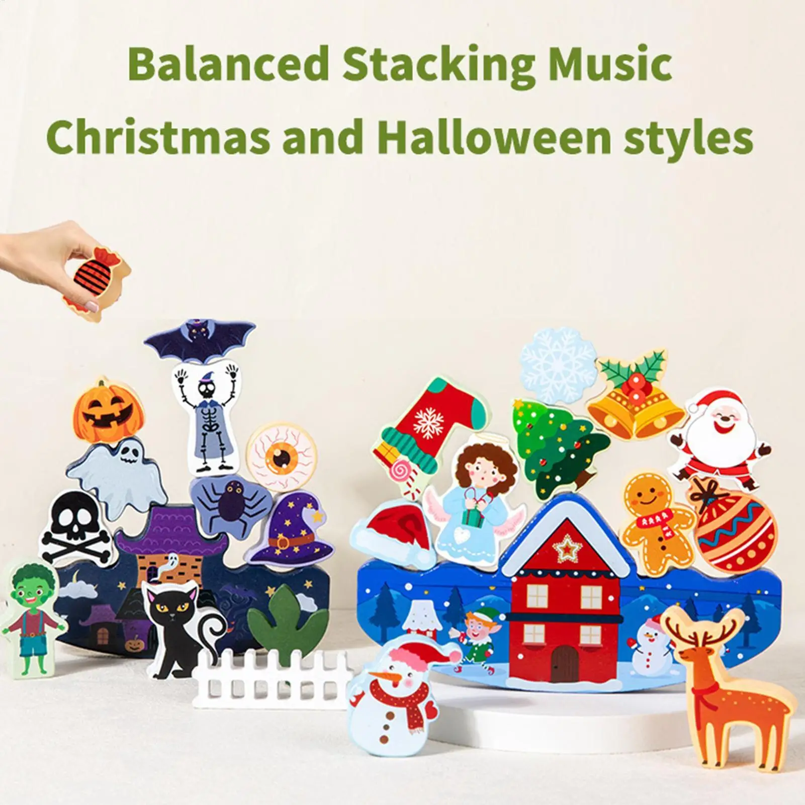 Wooden Stacking Toys For Kids Interactive Balance Building Kit Wooden Balance Stacking Blocks For Birthday Holiday Classroom