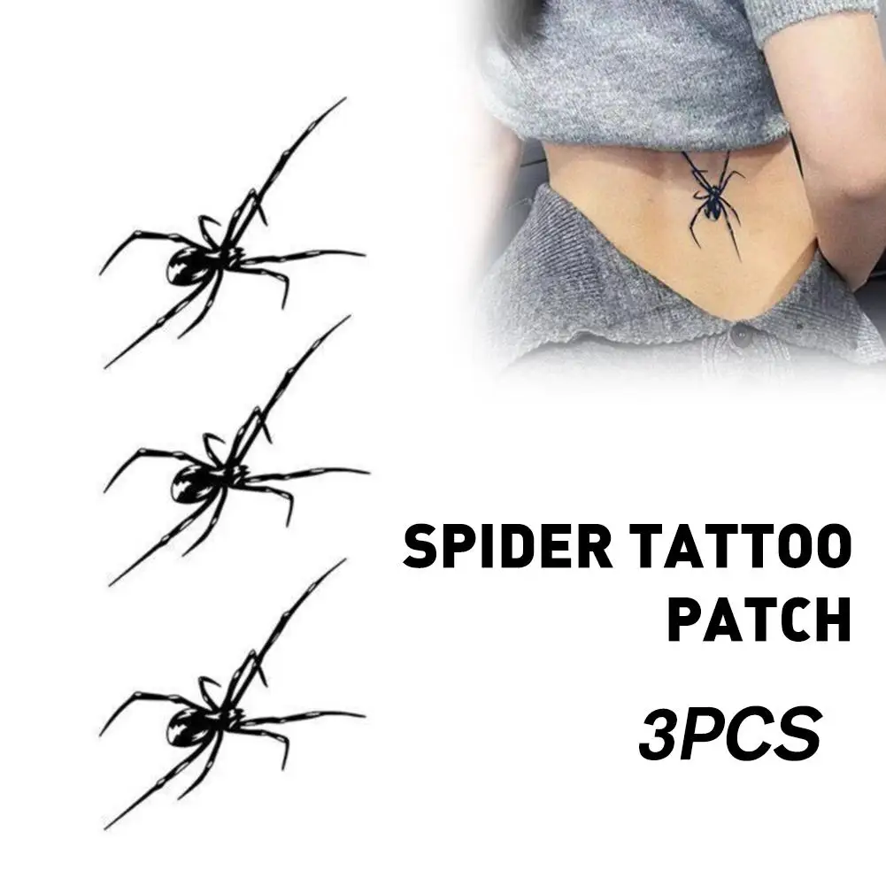 3D Spider Tattoo Waterproof Halloween Temporary Body Up Temporaire Make Sticker Scary Disposable Tatouage Art E3I4