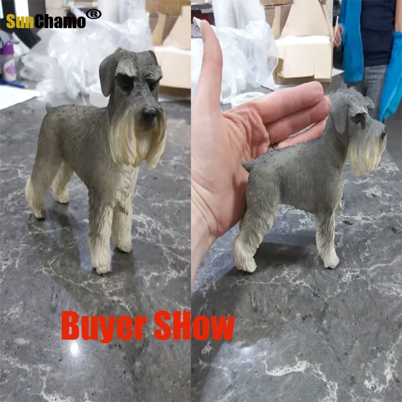 Fashion Decoration Crafts German Schnauzer Articles Murals Accessories Dog Models Figurines Miniatures  Home Decore