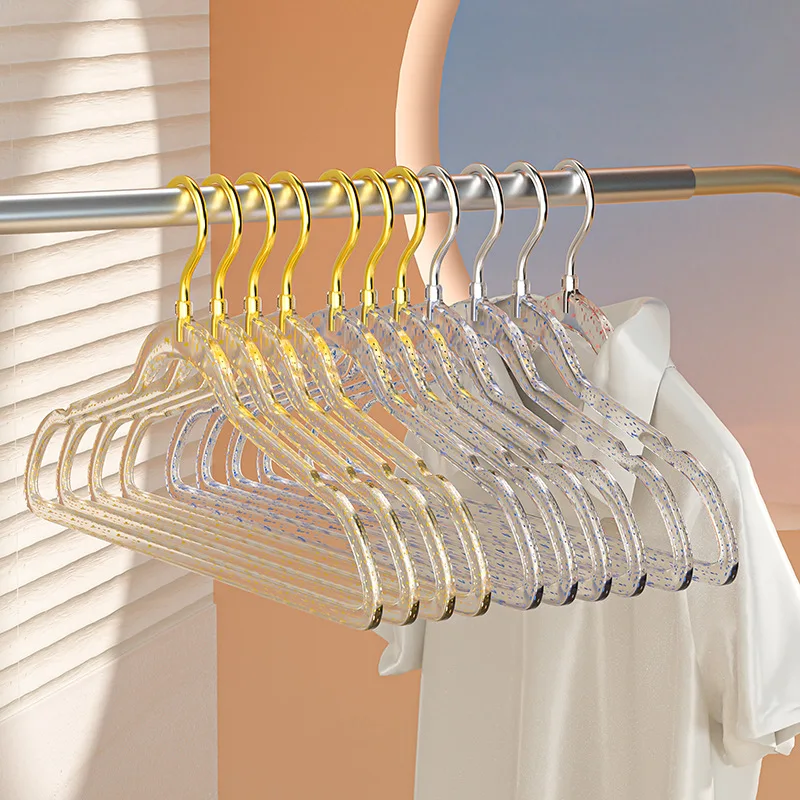 New 10/20pcs Anti-acrylic Hanger Crystal Coat Hanger Adults Wardrobe Clothes Organizer Home Non-slip Drying Rack