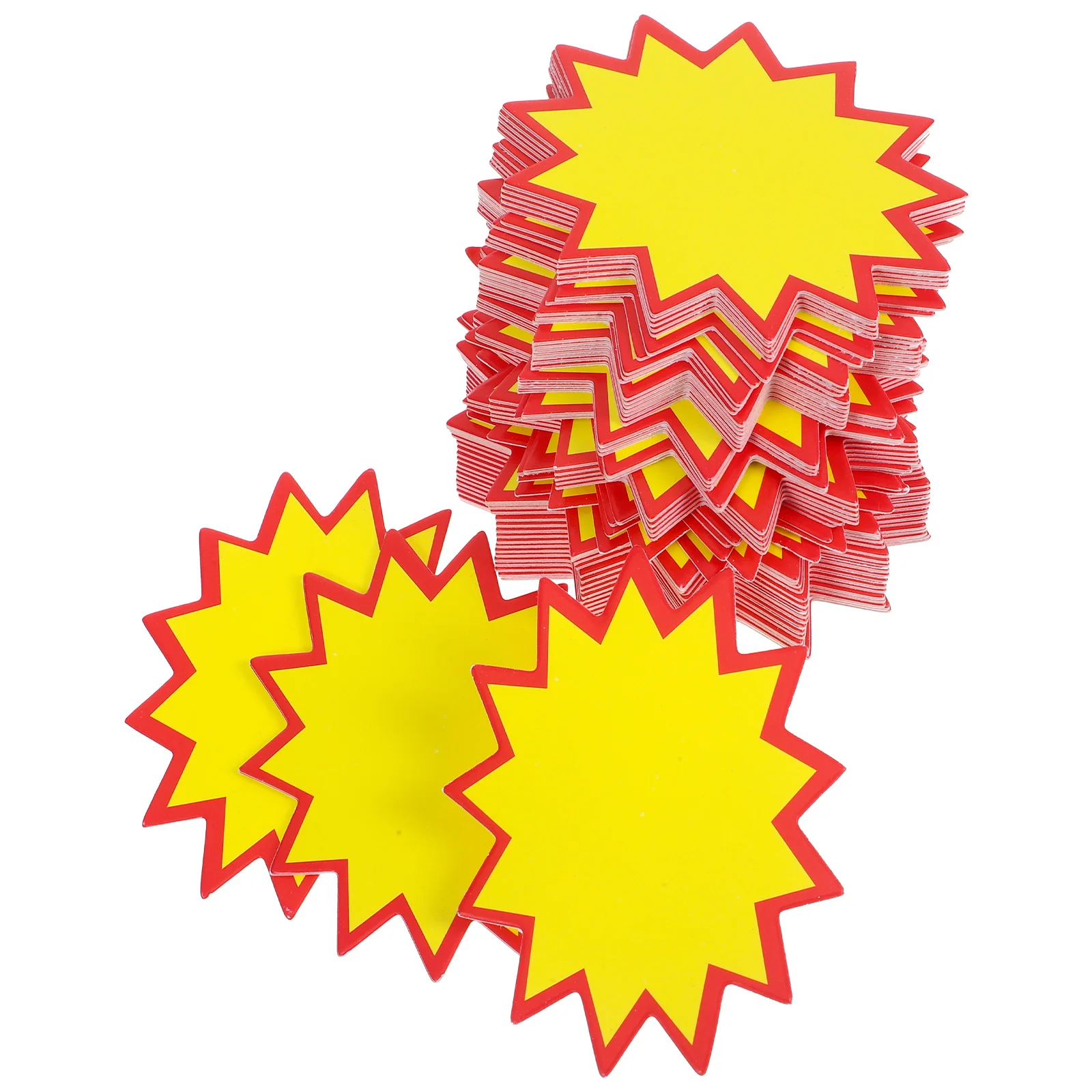 Price Tag Supermarket Display Tags Explosion Stickers Yellow Paper for Commerce