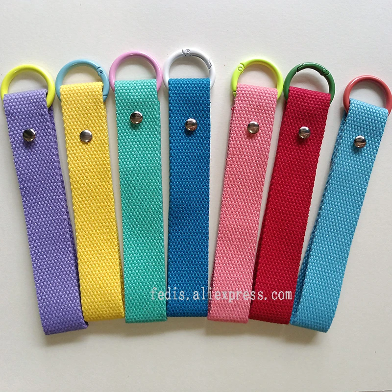 25mm Name Tag Plain Keychain Keyring Webbing Strap Cotton Ribbon for Embroidery Patch Sewing Iron On Backpack