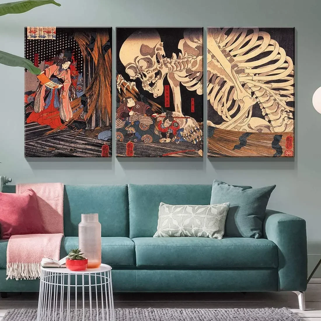 Takiyasha The Witch And The Skeleton Spectr E Ukiyo Canvas By Ho Me Lili Wall Art Modern Home Decor