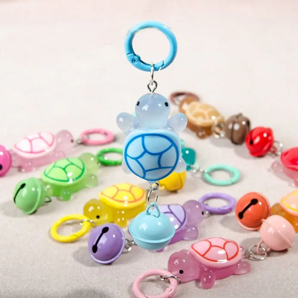 2pcs Glow-in-the-dark Color Turtle Keychain Turtle Keyring Girl Heart Luminous Tortoise Key Chains Vintage With Bell