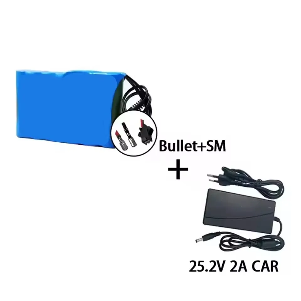 6S1P محمول قابل لإعادة الشحن 24 فولت 2 أمبير (20000 مللي أمبير) 18650 بطارية ليثيوم أيون (DC25.2V) للشاشة/الكاميرا/سيارة لعبة + شاحن #2