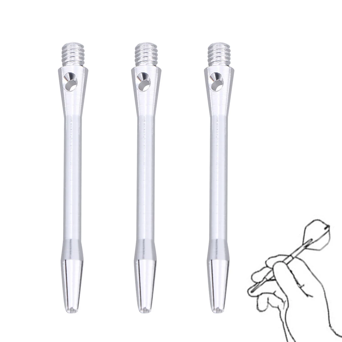 

3 шт., 4,5 мм, металлические валы, стержни для дротиков из алюминиевого сплава, 48 мм, средней длины, передняя загрузка, балансировочные аксессуары, метание