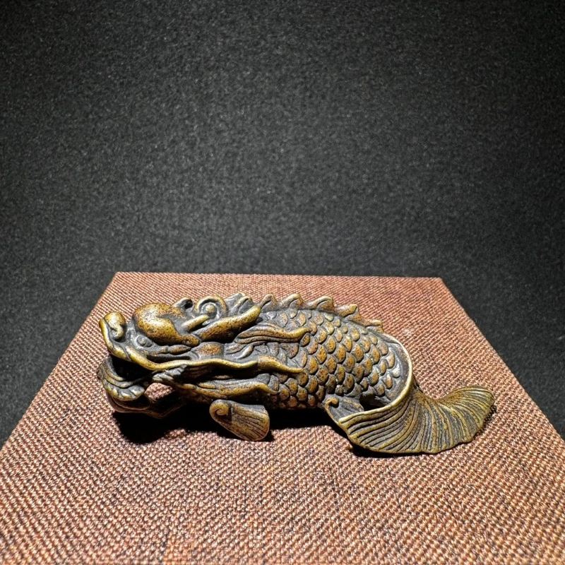 

Little Fairy/ Retro Brass Dragon Fish Desktop Ornaments Metal Animal Sculpture Creative Tea Pet Living Room Home Decoration Gift