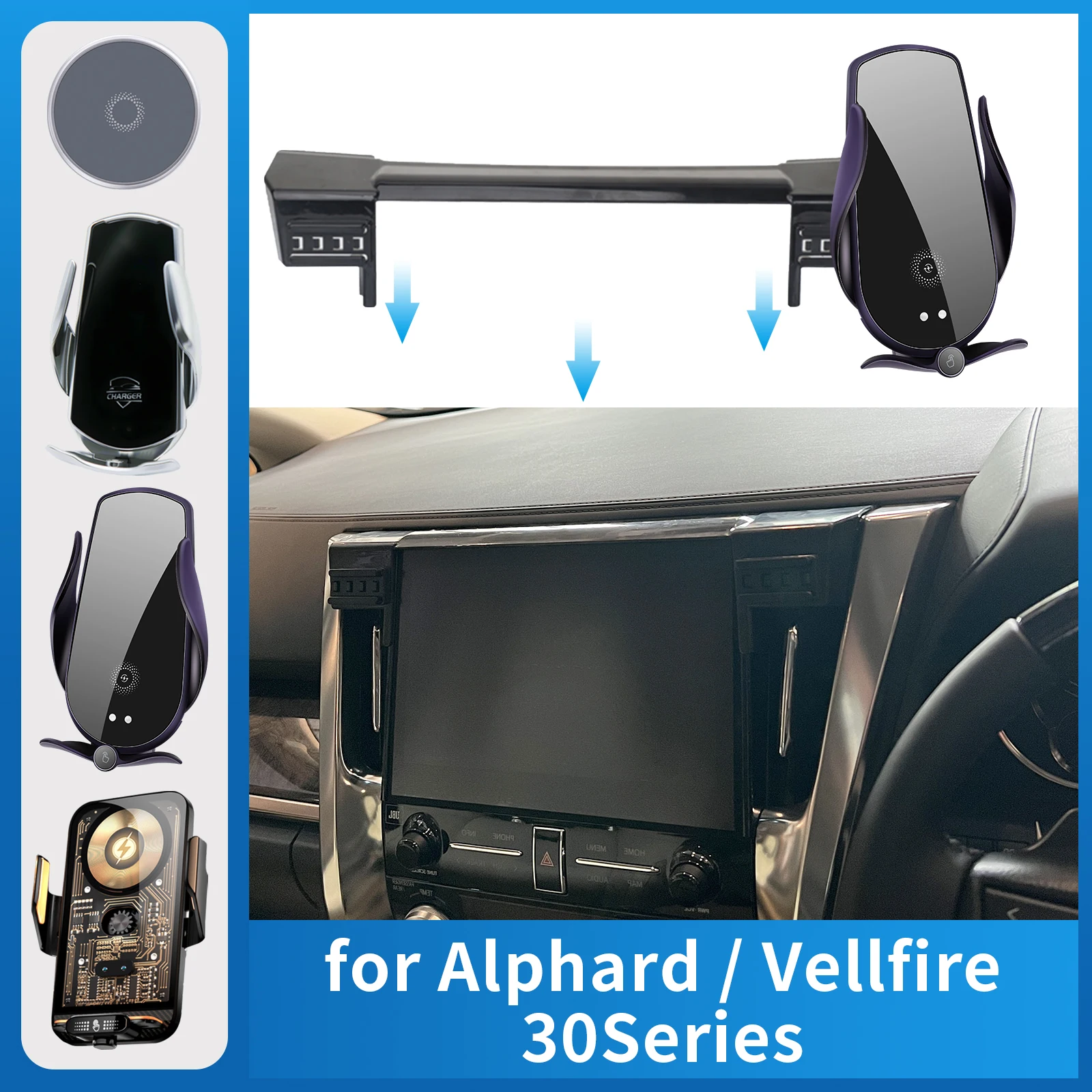 

Car Mobile Phone Holder for Toyota ALPHARD Vellfire 30 Series AH30 Charging Bracket Navigation Stand Auto Accessories