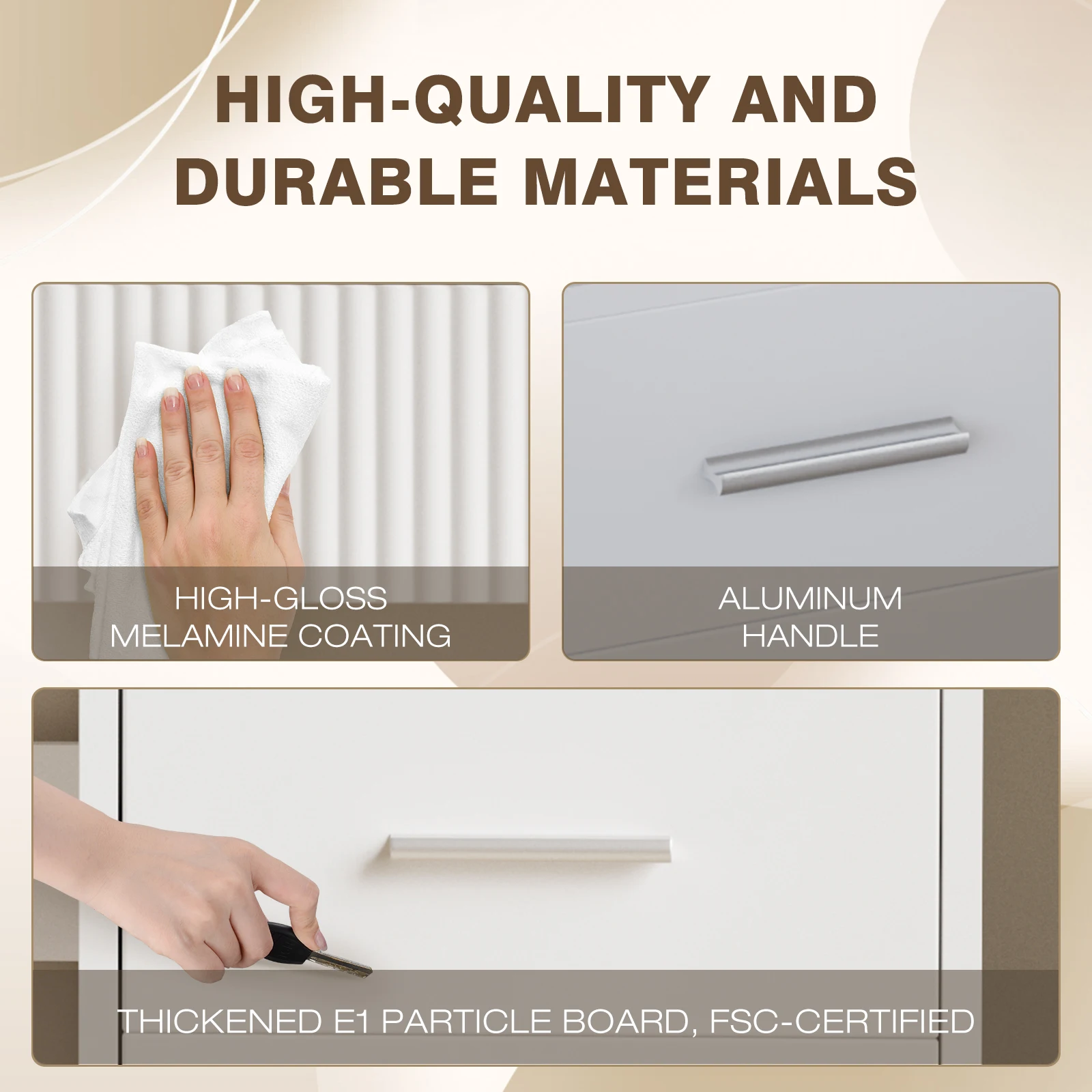 طاولة زينة HOMAVO مع مرآة LED، 3 أدراج و8 حجرات مفتوحة، 96.5x40x141 سم