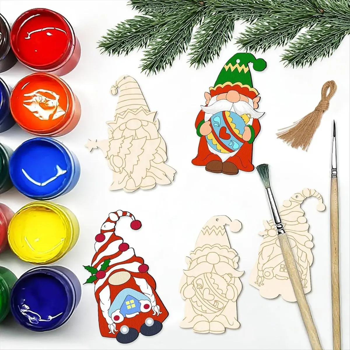 

A38M 60 шт. украшения для дерева незавершенные пустые деревянные гномы вырезные ломтики с линией черновой для детей DIY ремесло изготовление живопись
