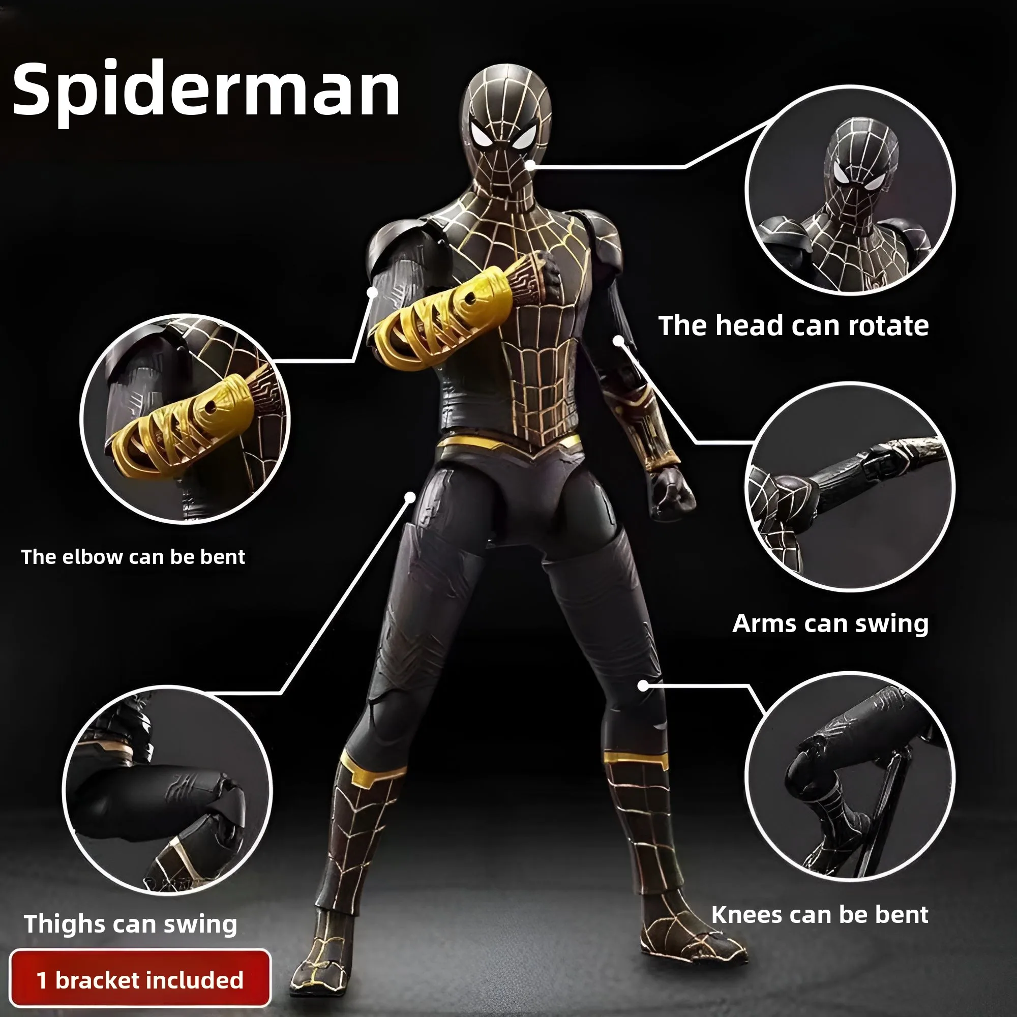 domestic-marvel-hero-spider-man-black-gold-suit-toy-figure-with-movable-joints