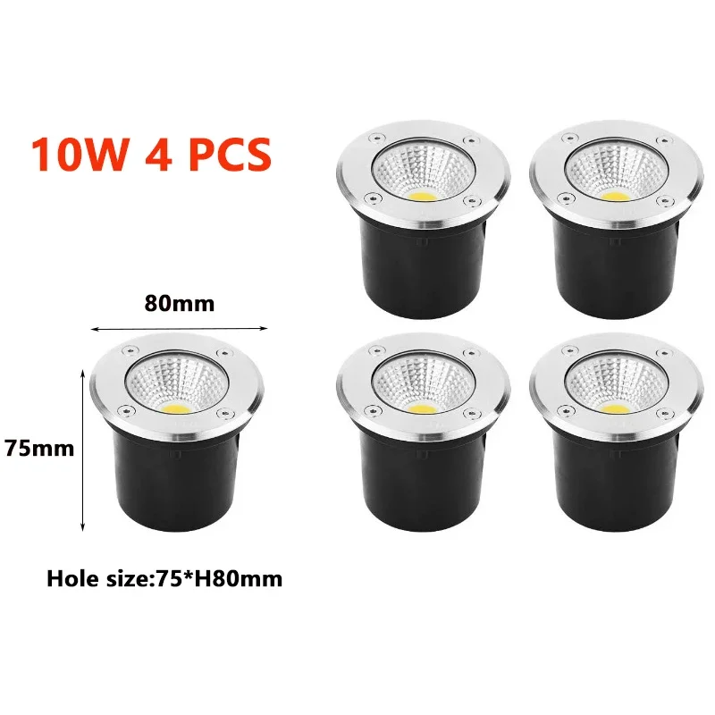 4PCS 5W10W15W Buried Garden Path Spot Recessed Underground Light AC220V110V12V24V IP67 Waterproof Led Garden Underground Lamps