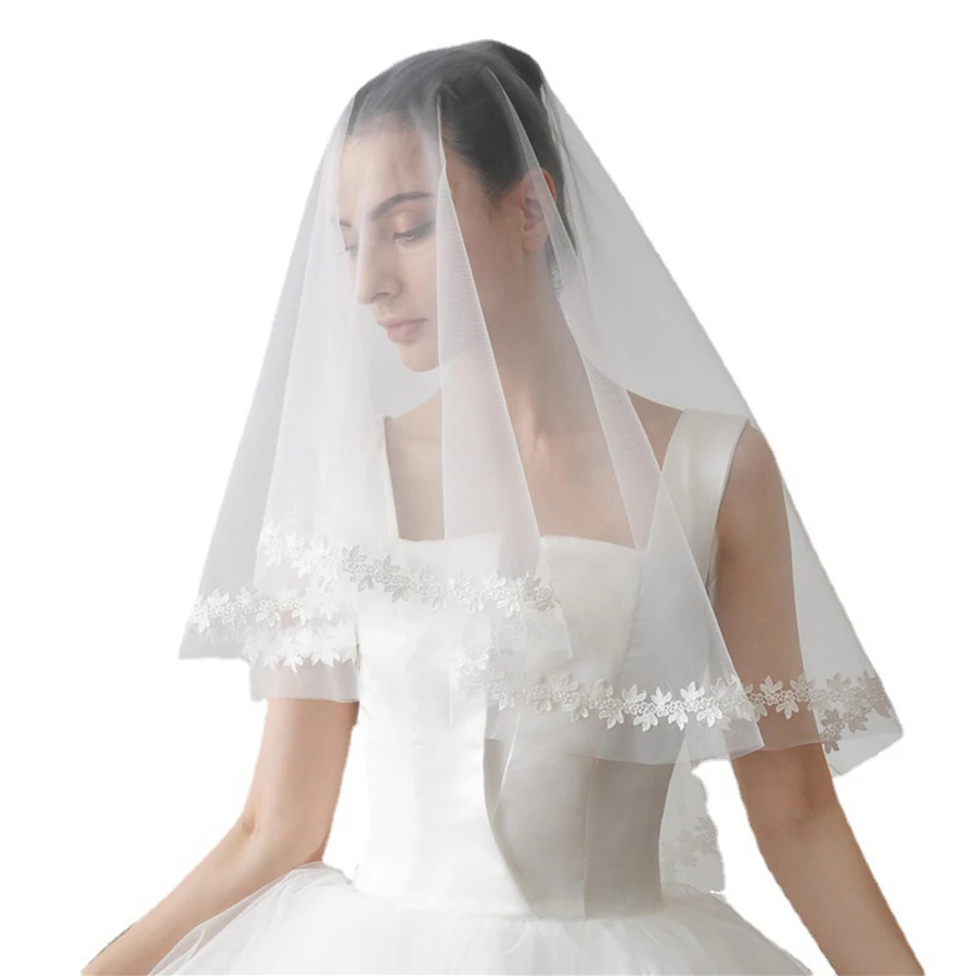 New Arrival Short Wedding veils for bride Velos de novia Mariage wedding accessories Welon matrimonio Cheap Bridal Veils