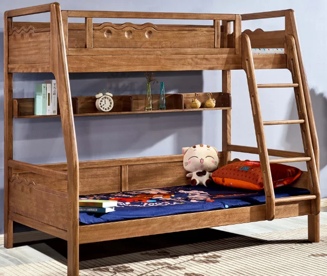 Modern Design Solid Wood Bunk Beds with Storage for Kids  Home School Hotel or Apartment Bedroom Furniture children beds