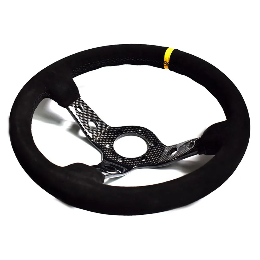 Modification Racing Sports Steering Wheel 350mm Concave 90mm Carbon Grain Color Steering Wheel Tools Universal Car Accessories ﻿