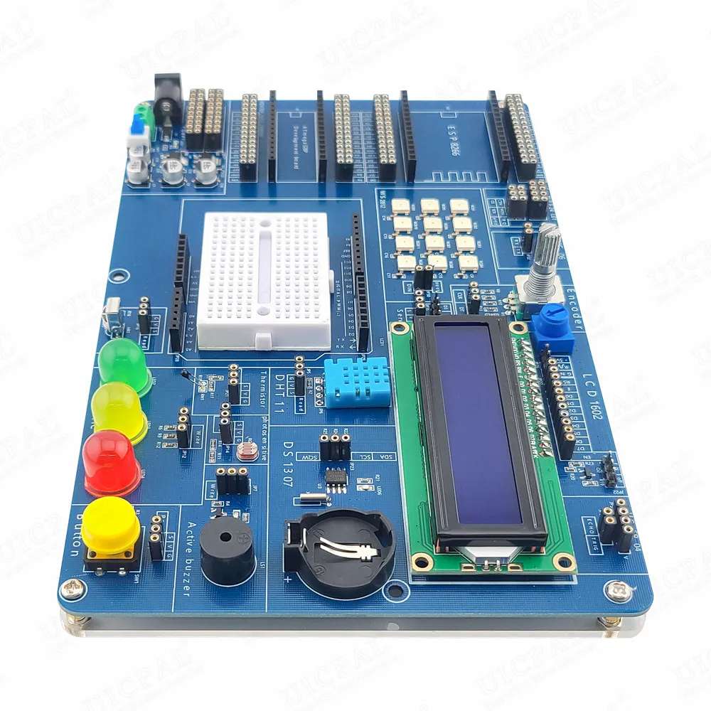 ESP8266 ATmega328P IOT Development Board Module for Arduino IDE Learning NRF24L01 DS1307 LED RGB DHT11 LCD1602 HC-06 HC-SR04