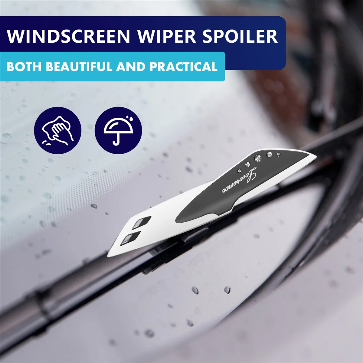 Front Car Windscreen Wiper Spoiler Presser With Rhinestone