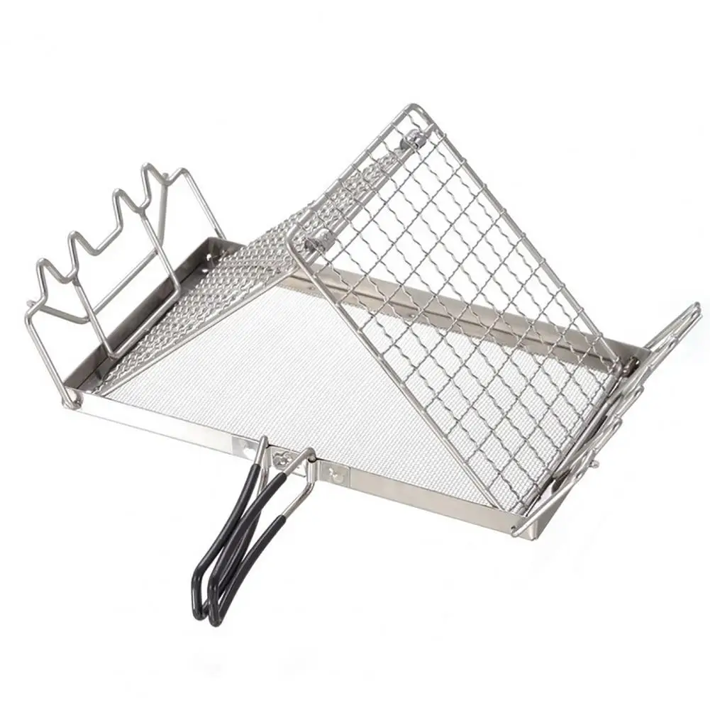 

Slip-resistant Grilling Net Outdoor Grill Net Foldable Stainless Steel Toast Rack Premium Camping Bbq Supplies for Outdoor