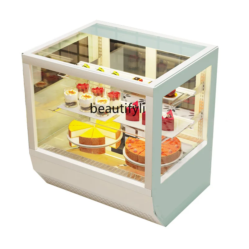 Cake Counter Desktop Right Angle Fruit Dessert Bar Refrigerated Display Cabinet Baking Pastry Fresh Cabinet