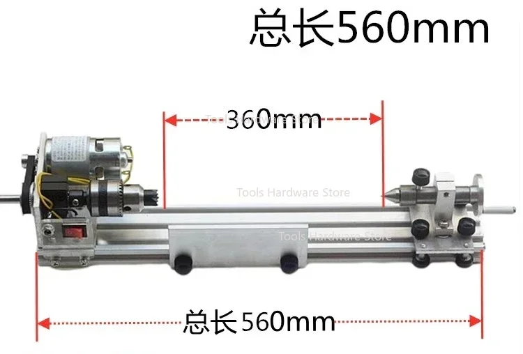 Lathe Polishing Machine Mini Metal Woodworking Lathe Stepless Speed Regulation High Precision Mini Lathe Beads Machine 220V 80W