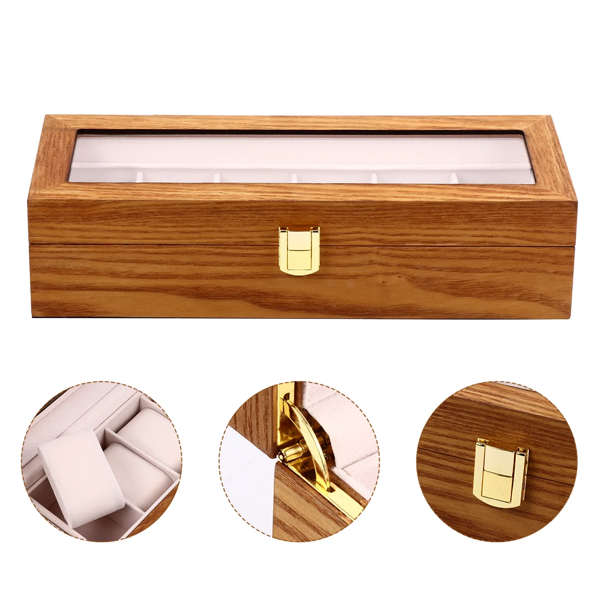 

Watch Display Case for Men Jewelry Organizer 6 Wooden Box Watches Storage Man Men's