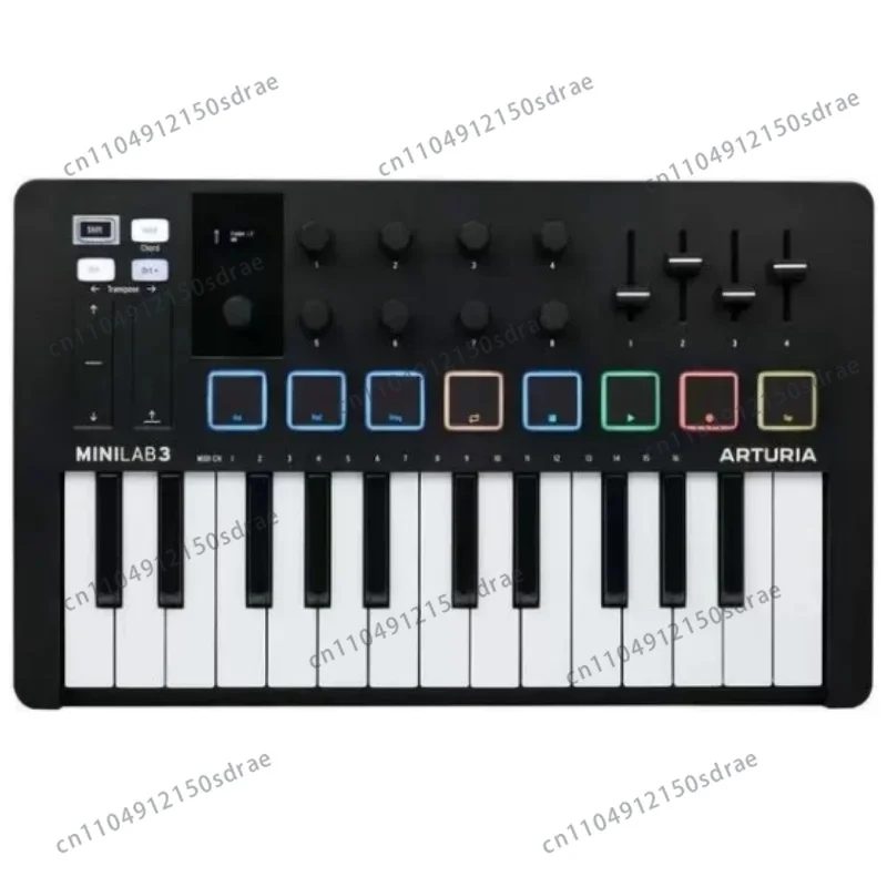 Controlador pequeño Arturia minilab3 MK3 con diseño alimentado por USB, teclado delgado sensible a la velocidad de 25 notas
