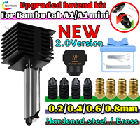 For Bambu lab A1 mini Hotend Kit Hardened Steel Nozzle 0.2/0.4/0.6/0.8mm nozzle For Bambu lab A1 Hot End 3D printer Accessory